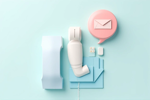 Phone, email icon, and chat bubble representing communication methods