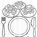 Icon representing a personalized meal plan with various healthy food items